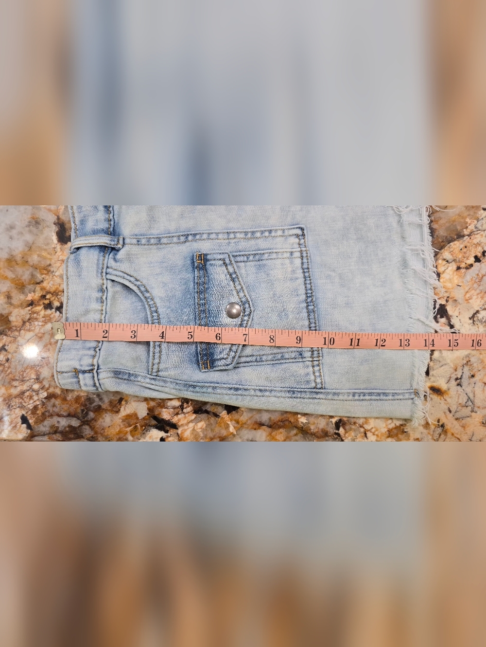 Aerie Denim Cargo Micro Mini Skirt M Blue Distressed - Picture 10 of 11